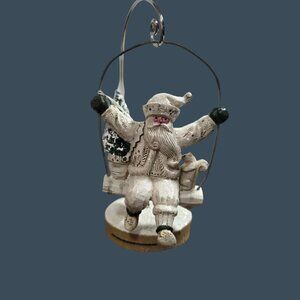 NWT RARE Pam Schifferl Santa Ornament w/Base Midwest Cannon Falls Winter White